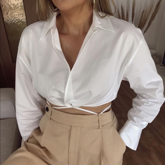 Bloggers fav white tie crop shirt - Picture 8 of 11